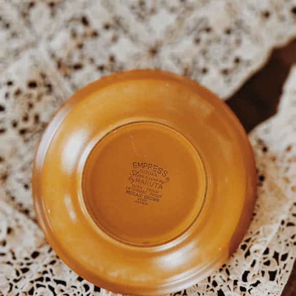 Vintage Empress Suzuka Stoneware Mosaic Brown Bowl By Haruta - Picture 5 of 6